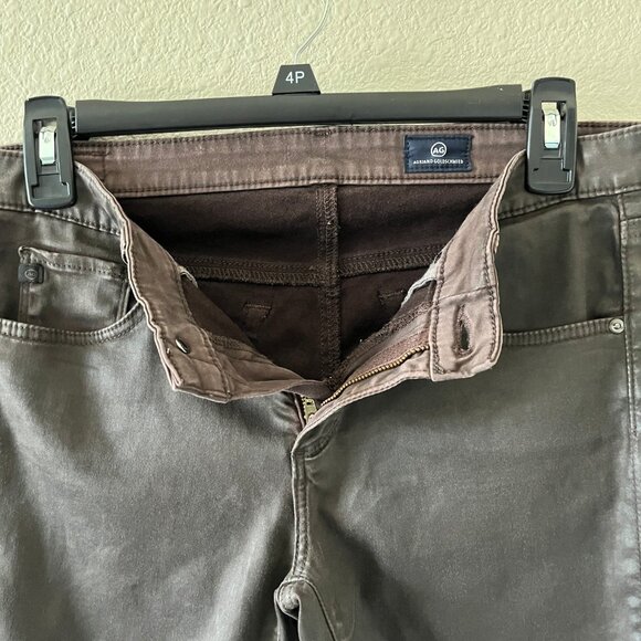 AG Adriano Goldschmied The Legging Brown Leatherette Ankle Skinny Jeans 27 - Picture 7 of 12